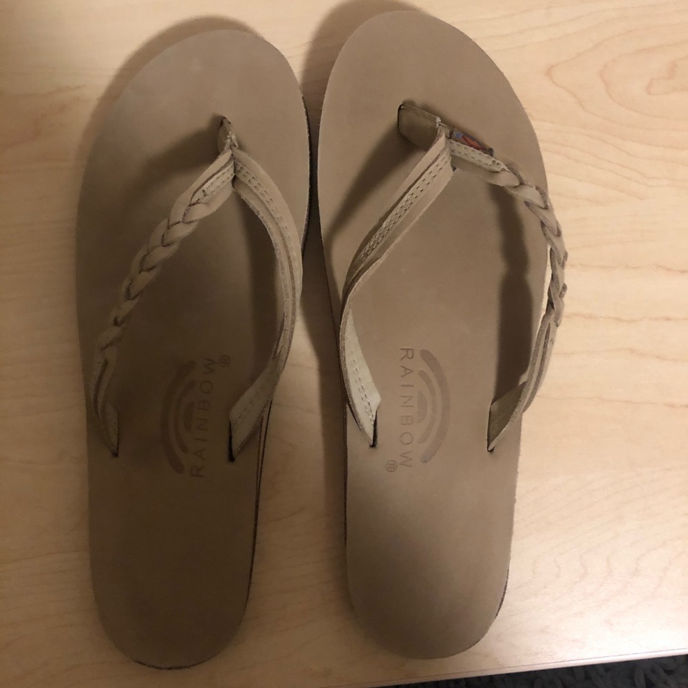 Rainbow flip flops